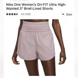 Nike One Women's Dri-FIT Ultra High-Waisted 3" Brief-Lined Shorts
